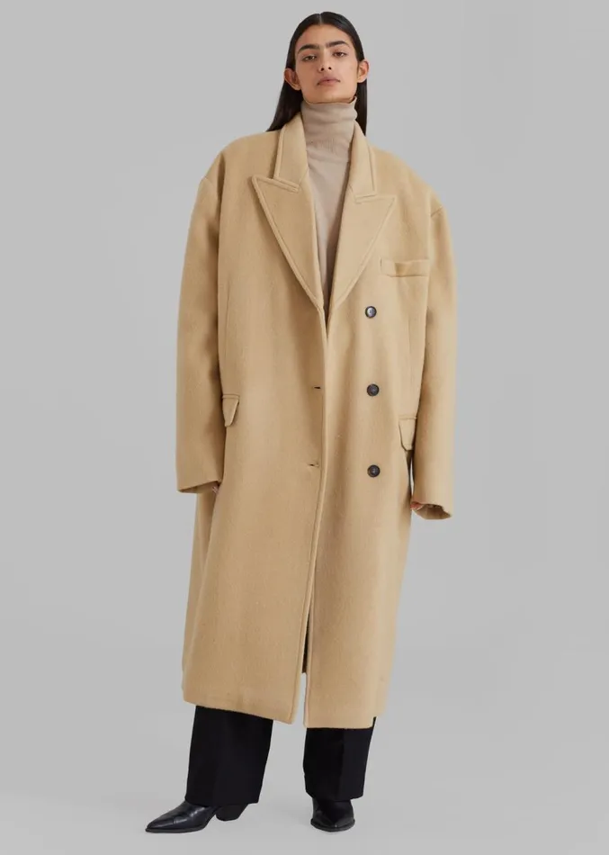The Frankie Shop Anya Oversized Coat 8211 Camel Women Clothing