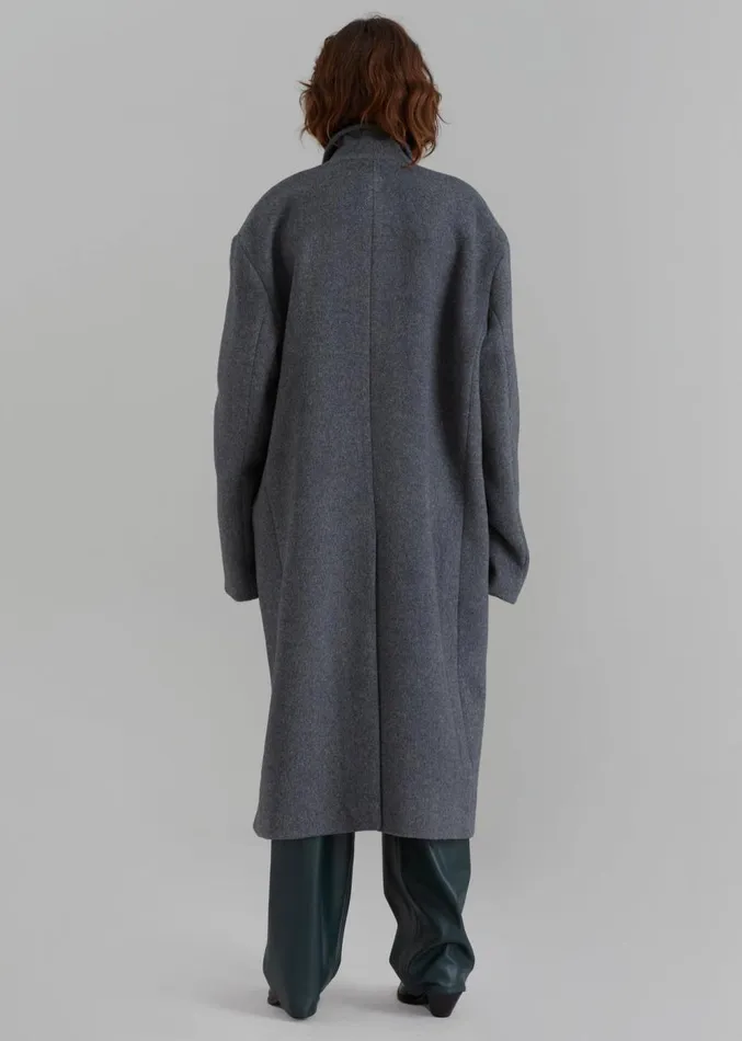 The Frankie Shop Anya Oversized Coat 8211 Charcoal Women Outerwear