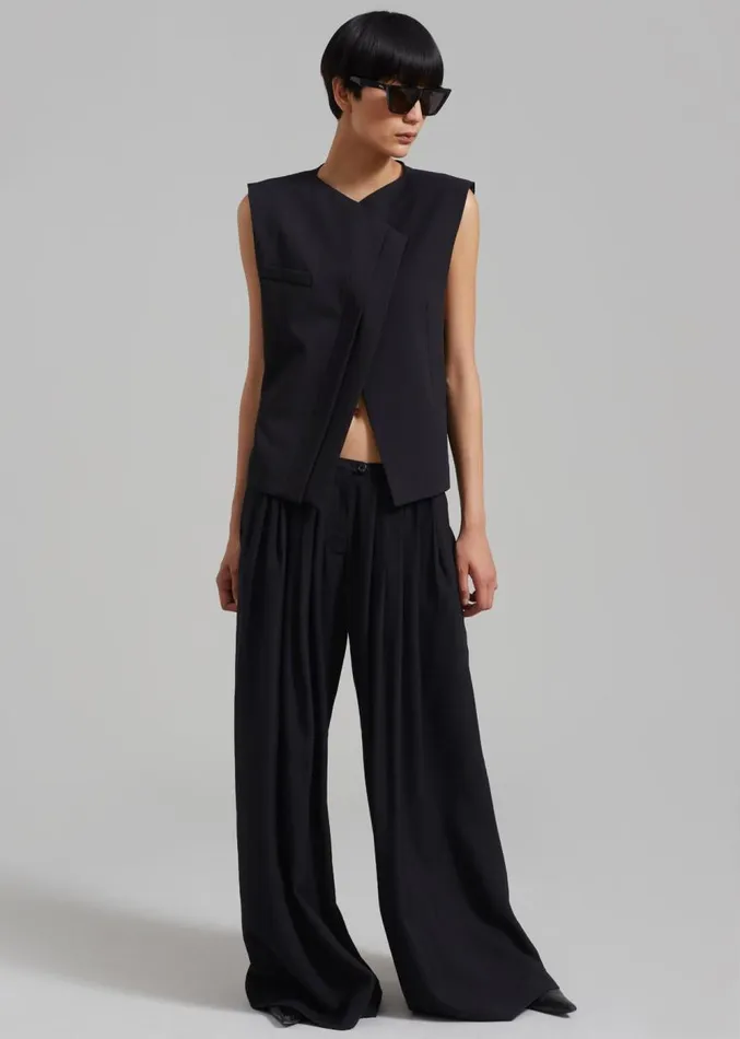 The Frankie Shop Ashton Cross Vest 8211 Black Women Outerwear