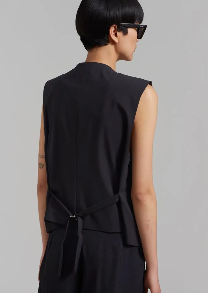 The Frankie Shop Ashton Cross Vest 8211 Black Women Outerwear