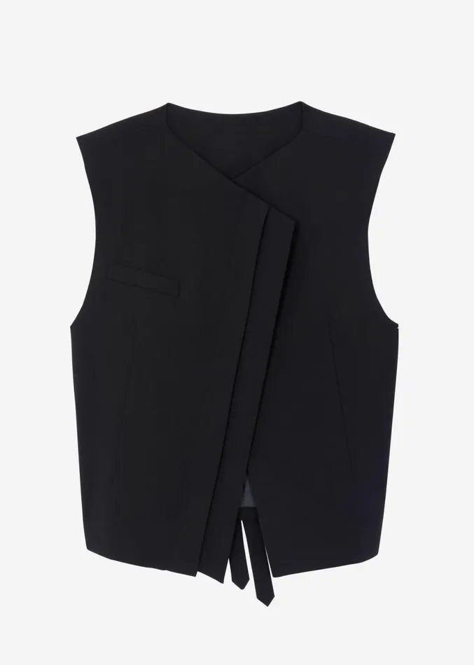 The Frankie Shop Ashton Cross Vest 8211 Black Women Outerwear