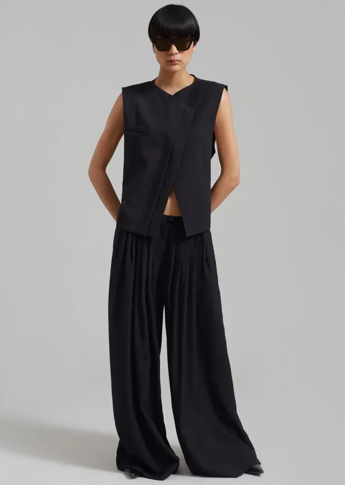 The Frankie Shop Ashton Cross Vest 8211 Black Women Outerwear