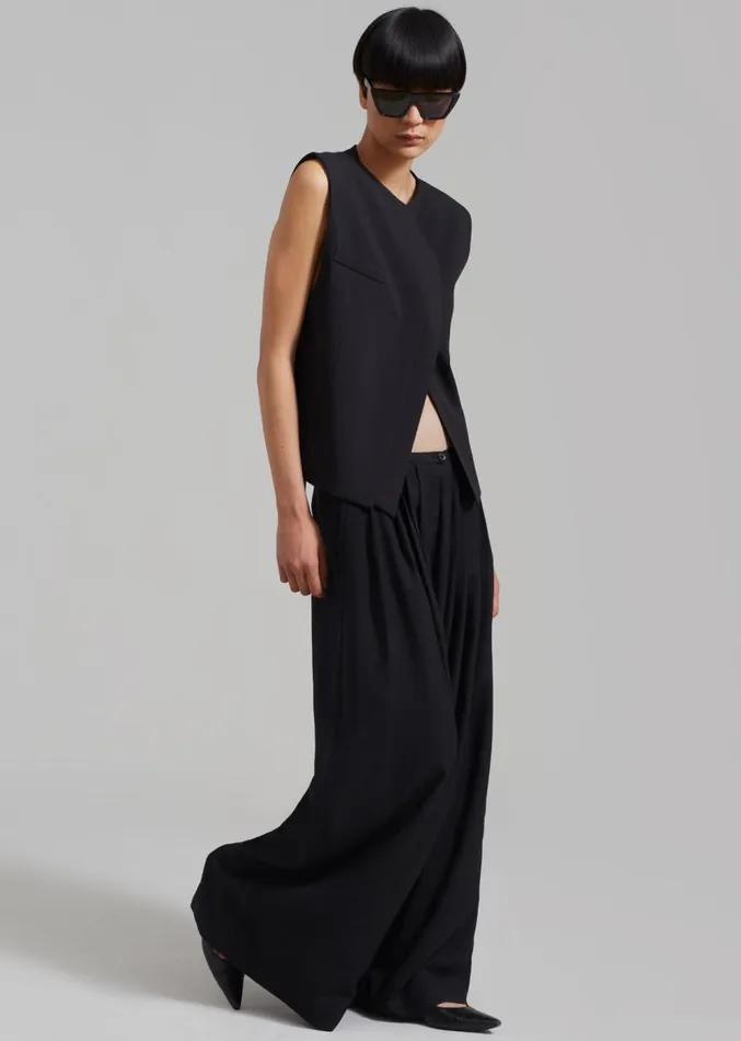 The Frankie Shop Ashton Cross Vest 8211 Black Women Outerwear