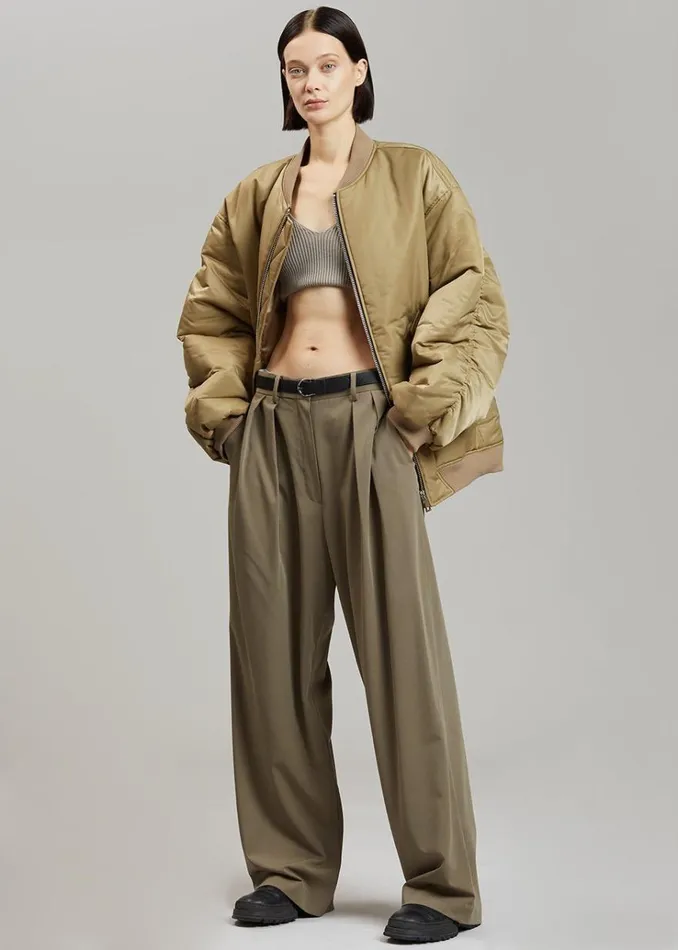 The Frankie Shop Astra Bomber Jacket 8211 Olive MenWomen Outerwear