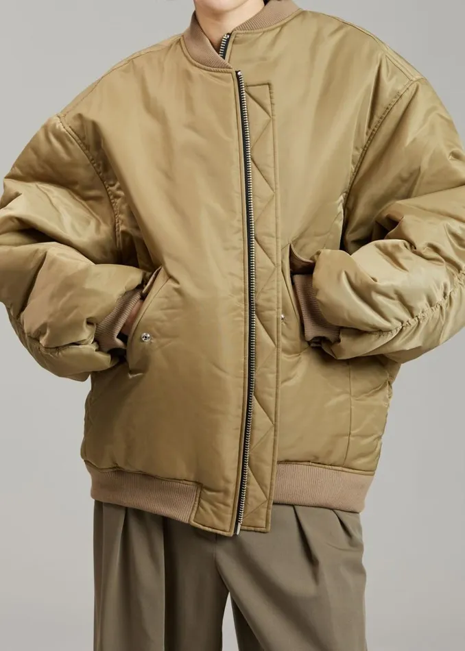 The Frankie Shop Astra Bomber Jacket 8211 Olive MenWomen Outerwear