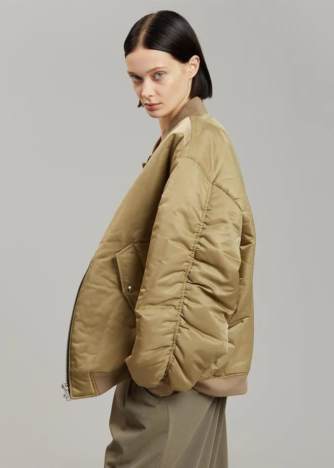 The Frankie Shop Astra Bomber Jacket 8211 Olive MenWomen Outerwear