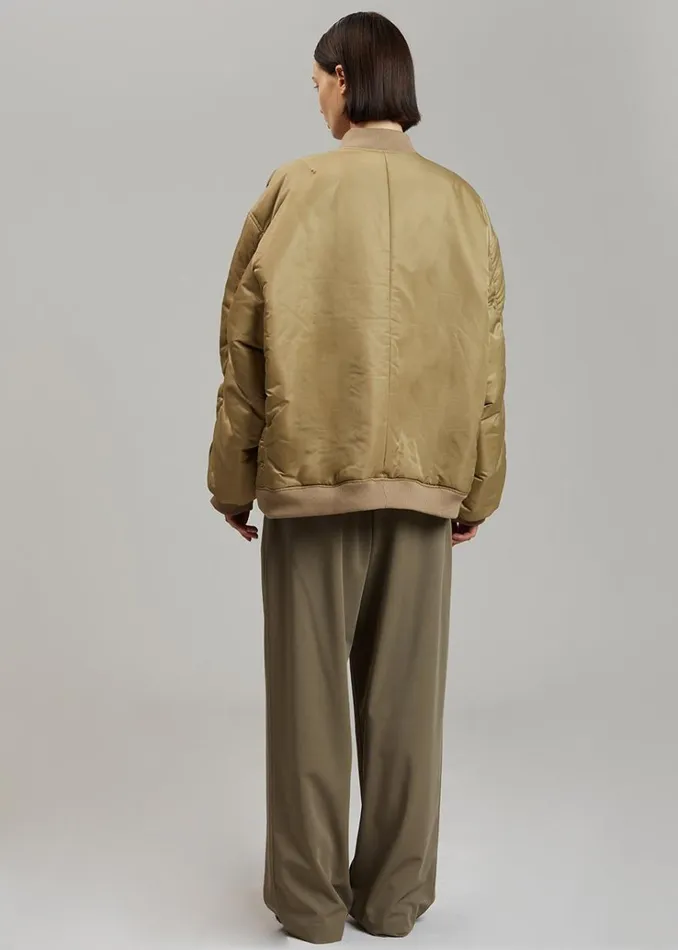 The Frankie Shop Astra Bomber Jacket 8211 Olive MenWomen Outerwear