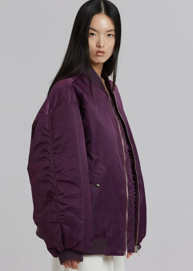 The Frankie Shop Astra Bomber Jacket 8211 Royal Purple WomenMen Outerwear