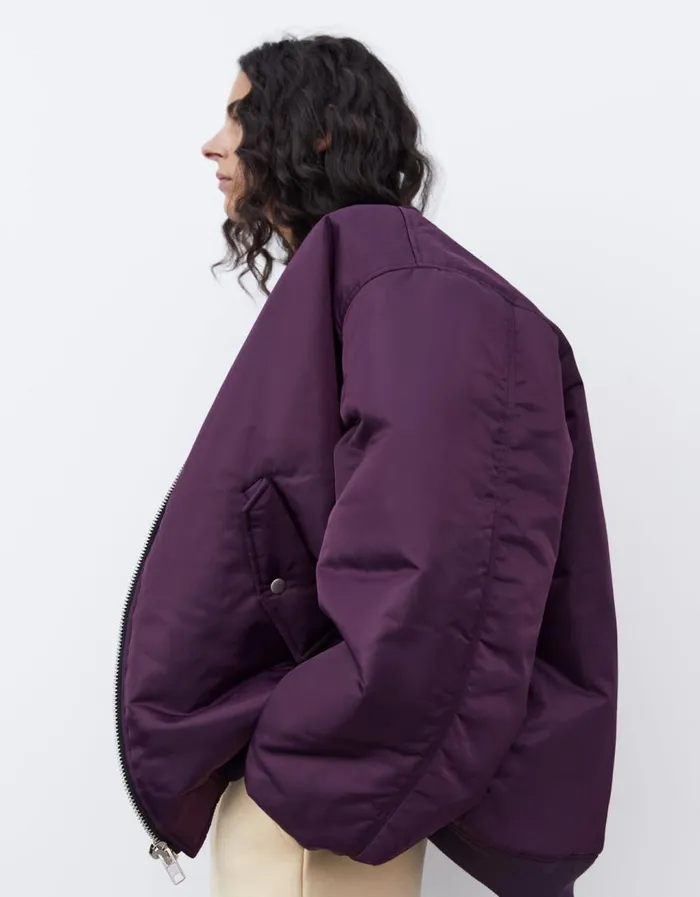 The Frankie Shop Astra Bomber Jacket 8211 Royal Purple WomenMen Outerwear