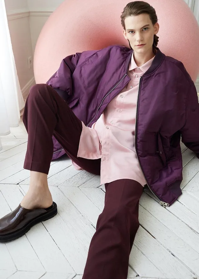 The Frankie Shop Astra Bomber Jacket 8211 Royal Purple WomenMen Outerwear