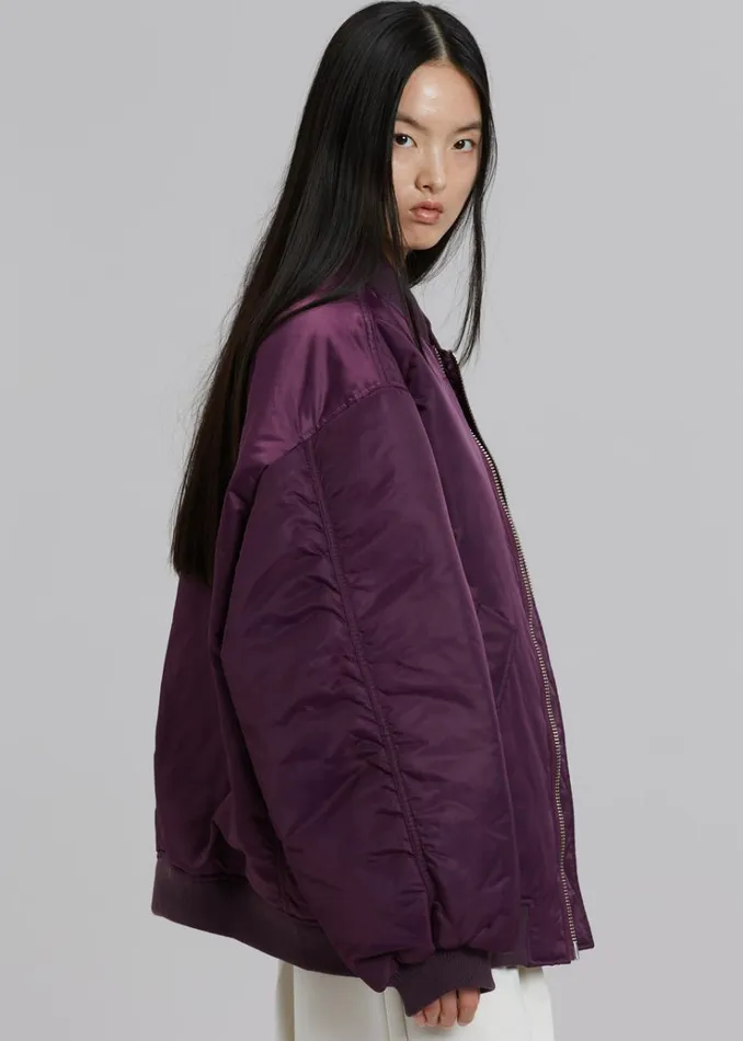 The Frankie Shop Astra Bomber Jacket 8211 Royal Purple WomenMen Outerwear
