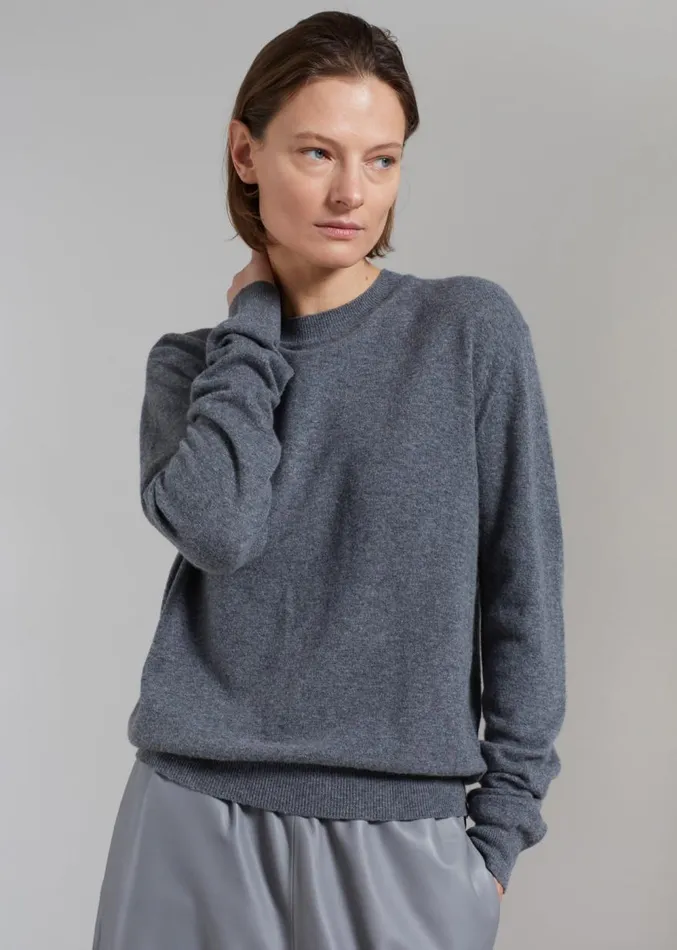 The Frankie Shop Aurora Wool Blend Knit Sweater 8211 Grey Women Knitwear