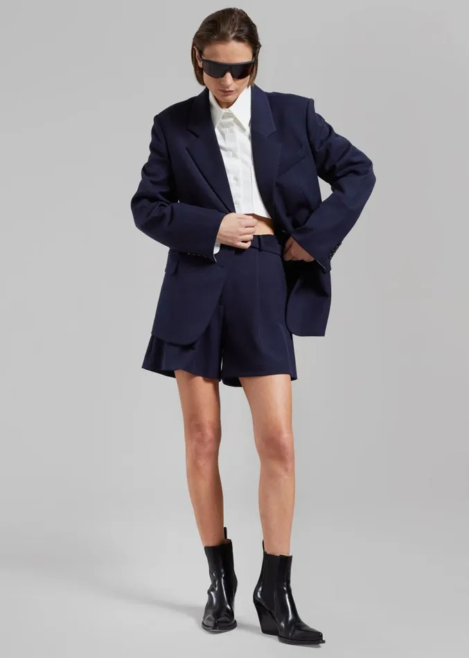 The Frankie Shop Avalon Blazer 8211 Navy Women Clothing