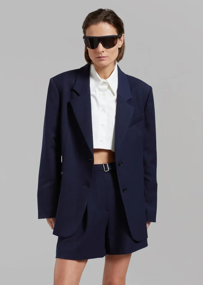 The Frankie Shop Avalon Blazer 8211 Navy Women Clothing