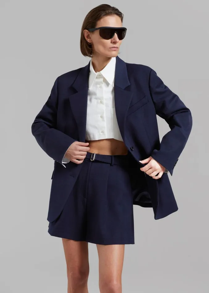 The Frankie Shop Avalon Blazer 8211 Navy Women Clothing