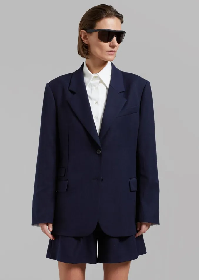 The Frankie Shop Avalon Blazer 8211 Navy Women Clothing