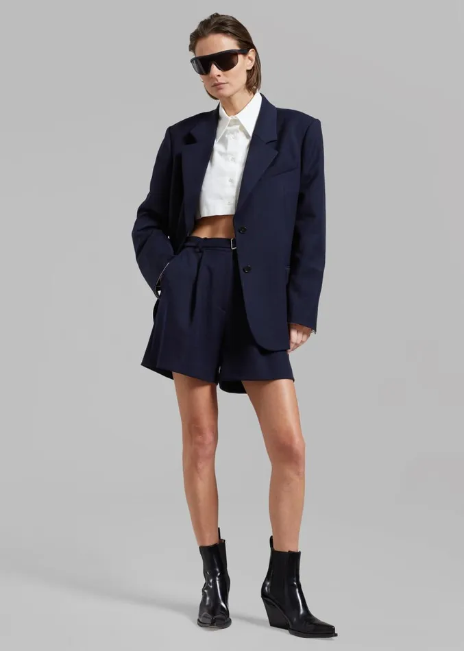 The Frankie Shop Avalon Blazer 8211 Navy Women Clothing