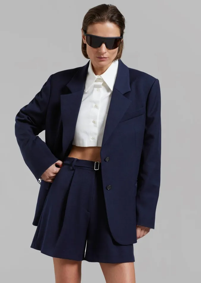 The Frankie Shop Avalon Blazer 8211 Navy Women Clothing