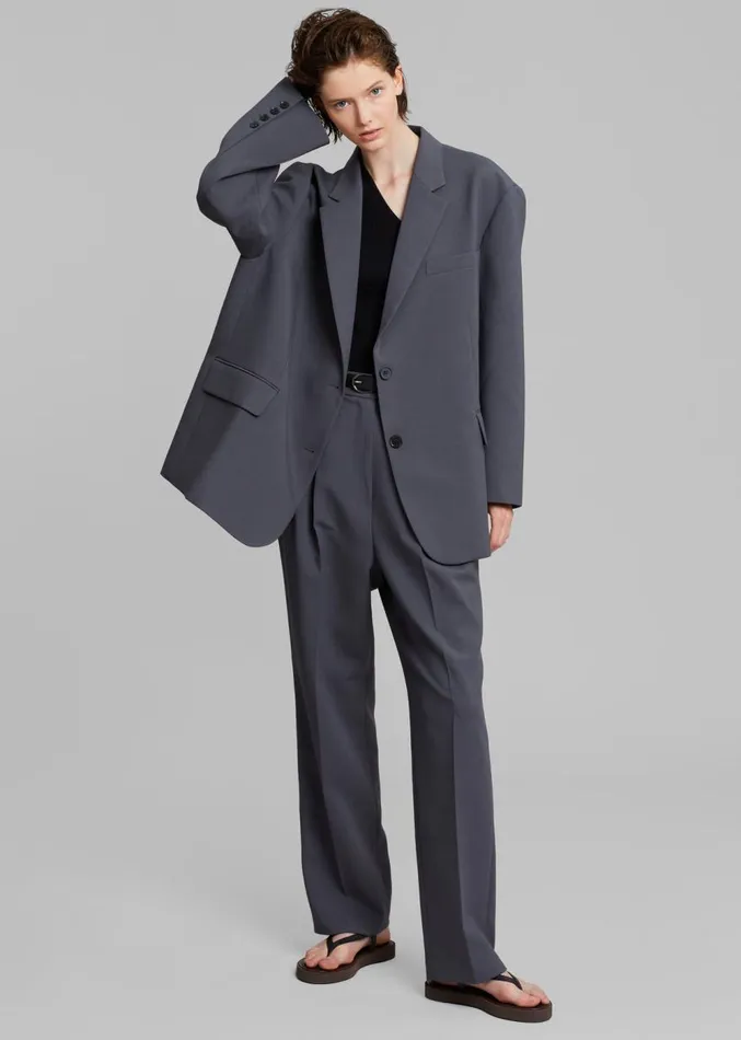 The Frankie Shop Bea Blazer 8211 Charcoal Women Clothing
