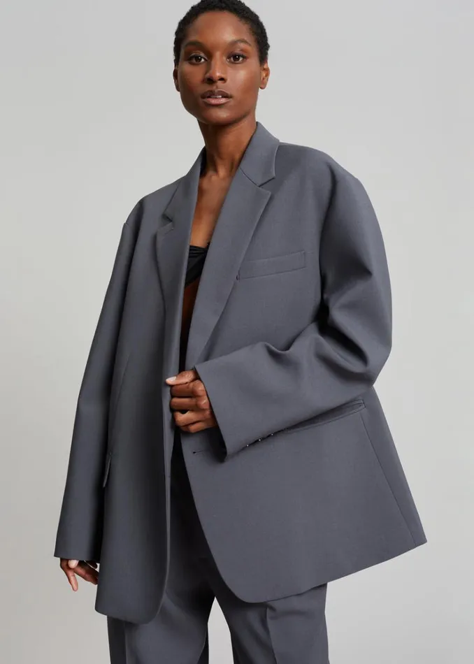 The Frankie Shop Bea Blazer 8211 Charcoal Women Clothing