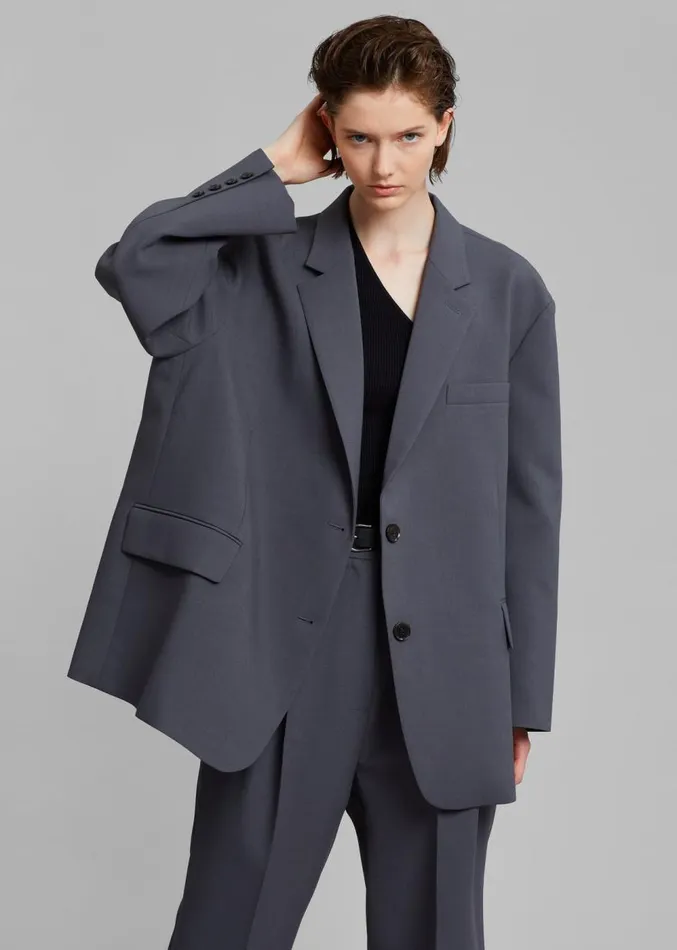 The Frankie Shop Bea Blazer 8211 Charcoal Women Clothing