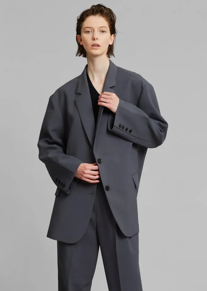 The Frankie Shop Bea Blazer 8211 Charcoal Women Clothing