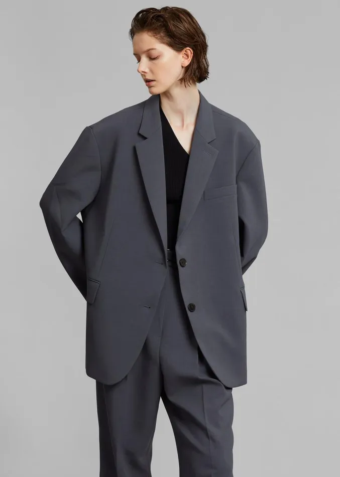 The Frankie Shop Bea Blazer 8211 Charcoal Women Clothing