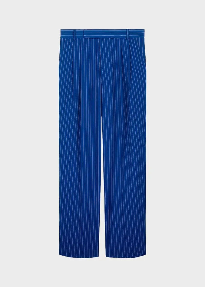 The Frankie Shop Bea Fluid Stripe Suit Pants 8211 Deep Blue Women Clothing