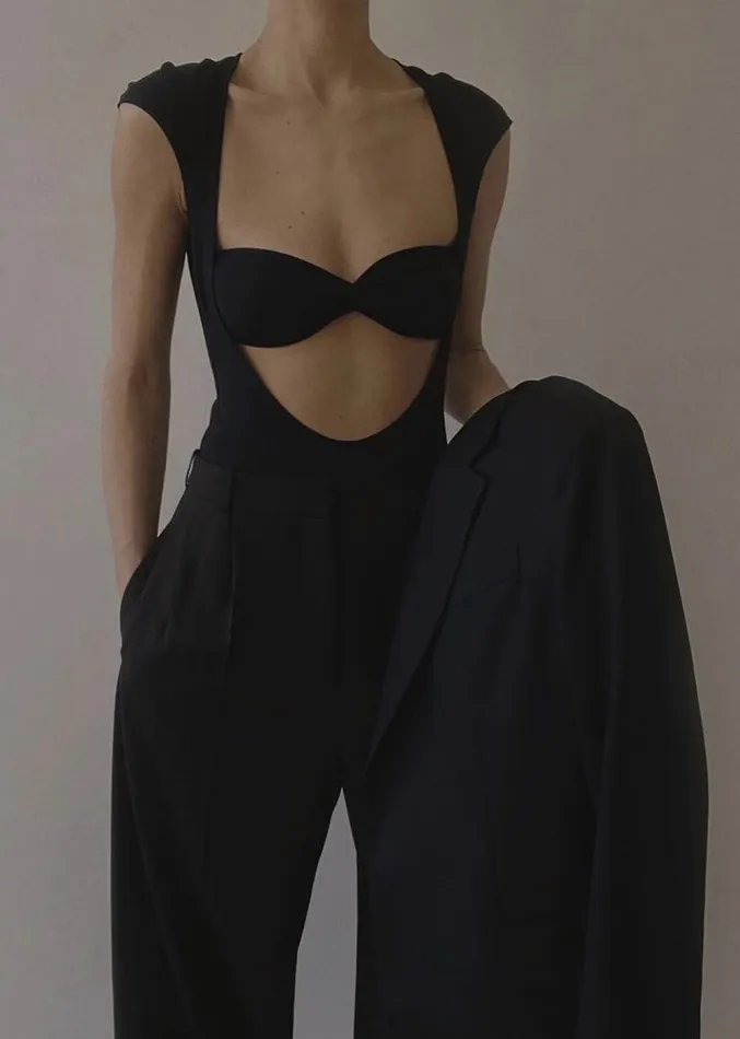 The Frankie Shop Beaufille Baes Bodysuit 8211 Black Women Tops