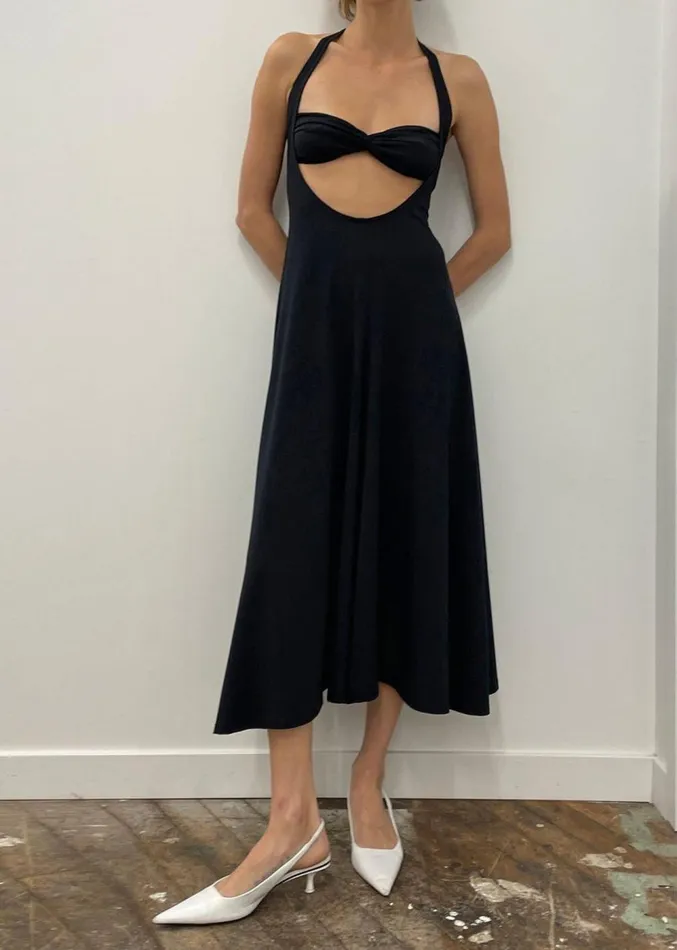 The Frankie Shop Beaufille Baes Halter Dress 8211 Black Women Clothing
