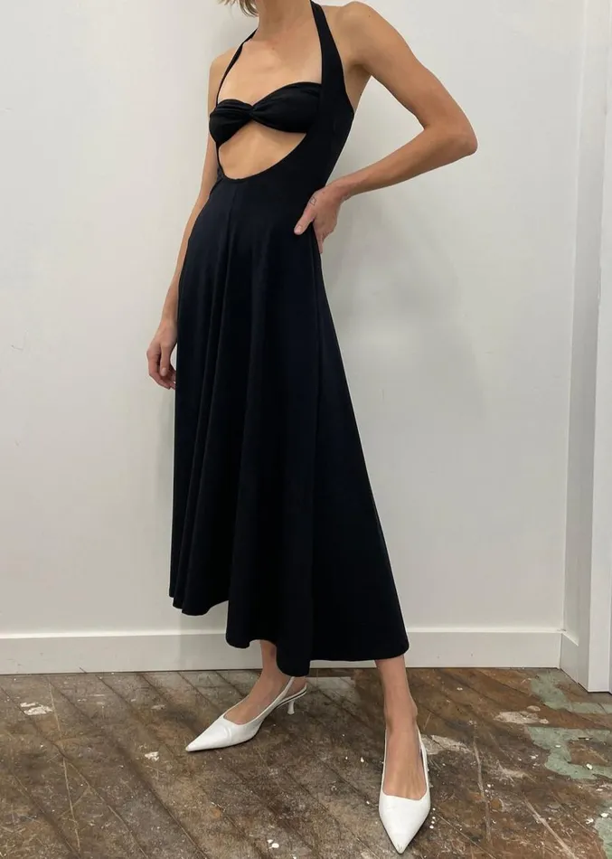 The Frankie Shop Beaufille Baes Halter Dress 8211 Black Women Clothing