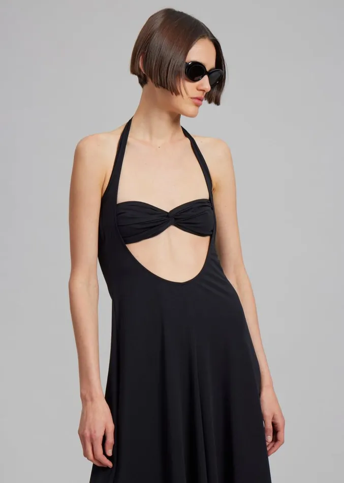 The Frankie Shop Beaufille Baes Halter Dress 8211 Black Women Clothing