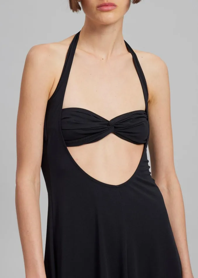 The Frankie Shop Beaufille Baes Halter Dress 8211 Black Women Clothing