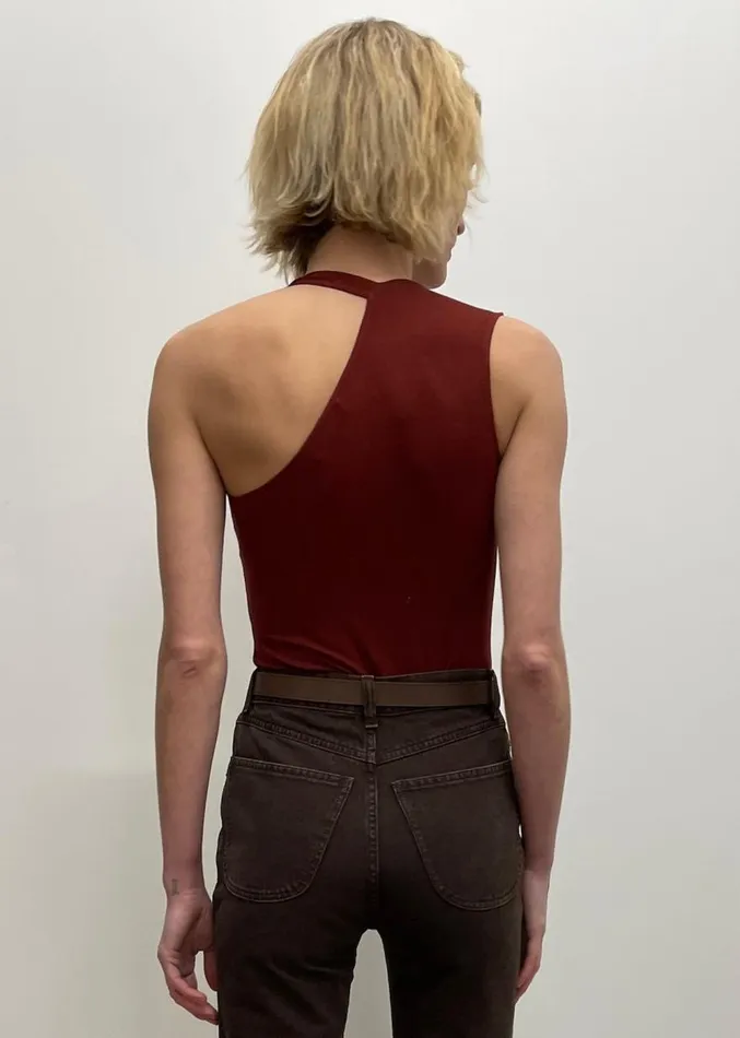 The Frankie Shop Beaufille Triple Strap Bodysuit 8211 Burgundy Women Tops