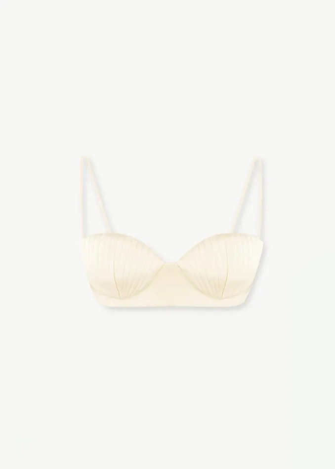 The Frankie Shop Bevza Seashell Short Bustier Top 8211 Champagne Women Tops