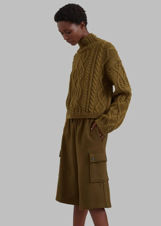 The Frankie Shop Bristol Cargo Shorts 8211 Olive Women Clothing