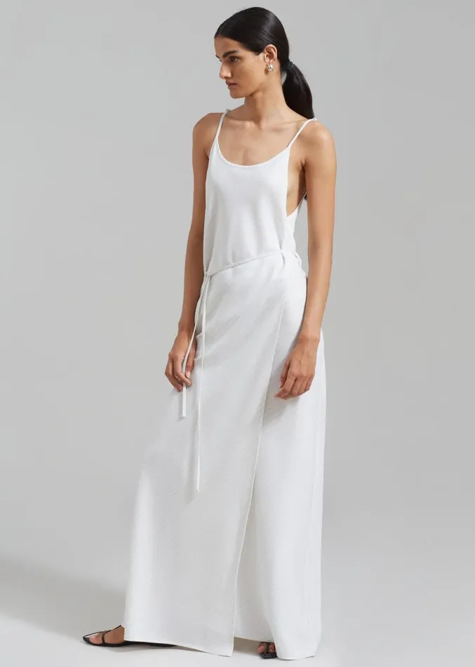 The Frankie Shop Brooke Tie Strap Maxi Dress 8211 Grey Stripe Women Dresses