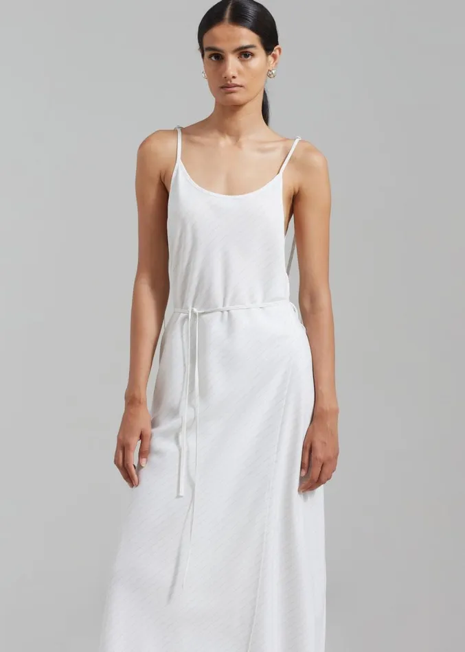 The Frankie Shop Brooke Tie Strap Maxi Dress 8211 Grey Stripe Women Dresses