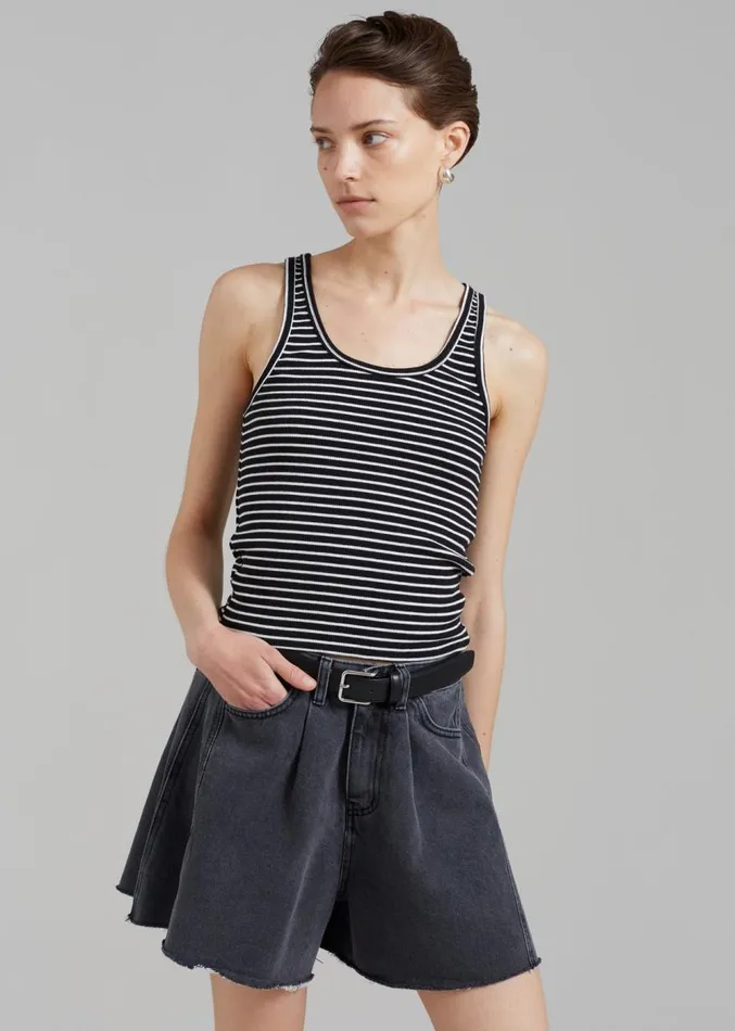 The Frankie Shop Bryn Tank Top 8211 White Stripe Women Clothing
