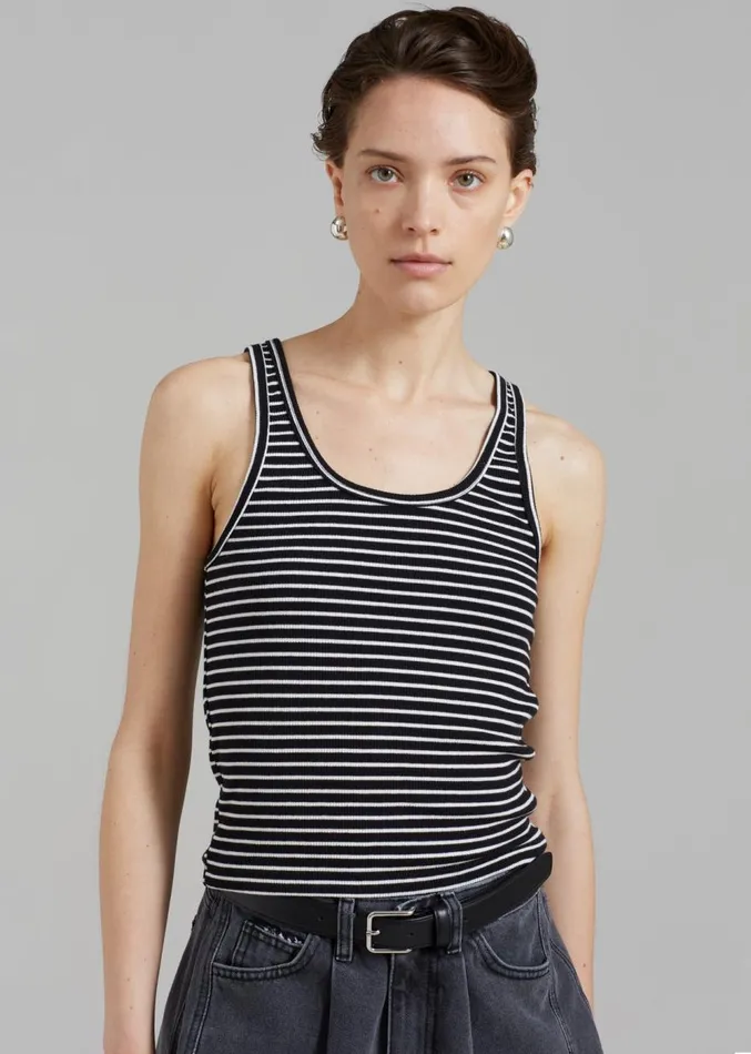 The Frankie Shop Bryn Tank Top 8211 White Stripe Women Clothing