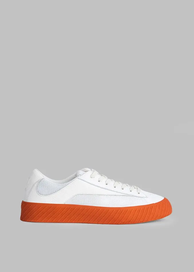 The Frankie Shop BY FAR Rodina Sneakers 8211 Tangerine On White Men Shoes