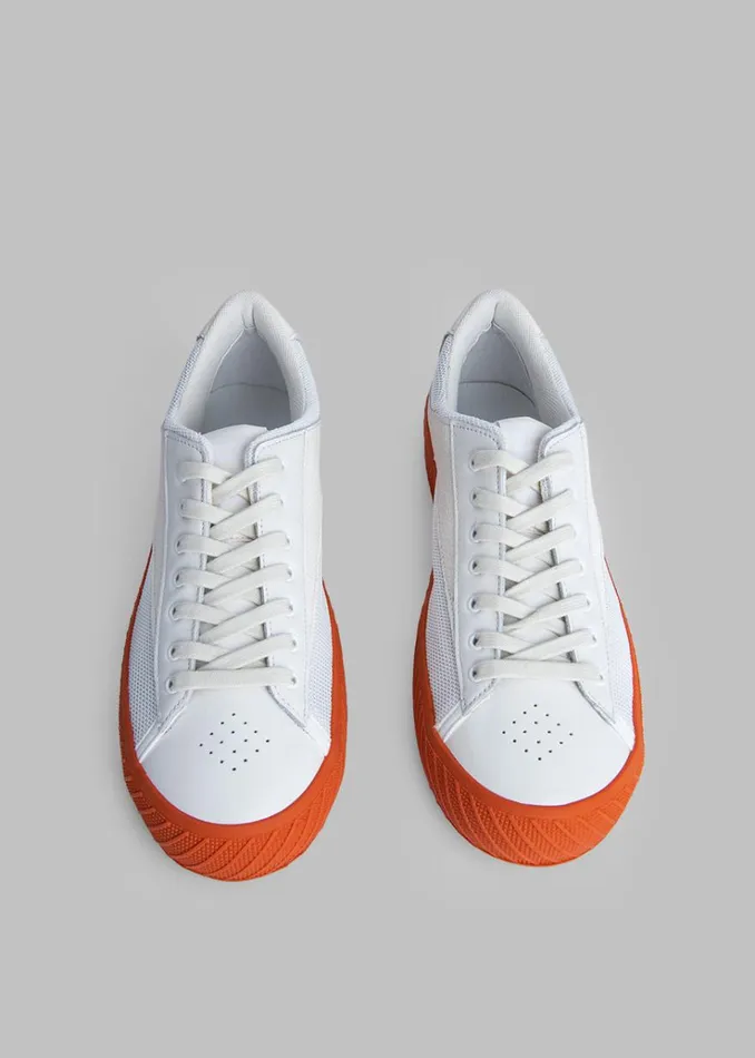 The Frankie Shop BY FAR Rodina Sneakers 8211 Tangerine On White Men Shoes