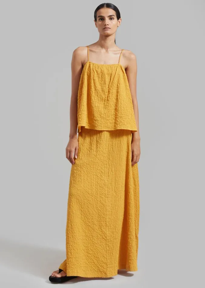 The Frankie Shop By Malene Birger Rosine Organic Cotton Top 8211 Yellow Sunset Women Clothing