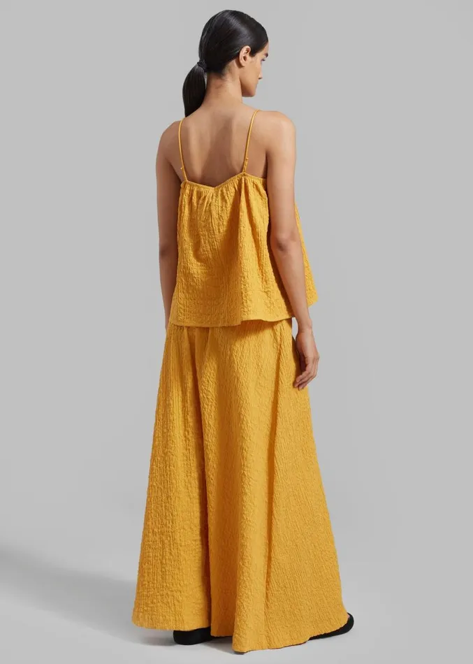 The Frankie Shop By Malene Birger Rosine Organic Cotton Top 8211 Yellow Sunset Women Clothing