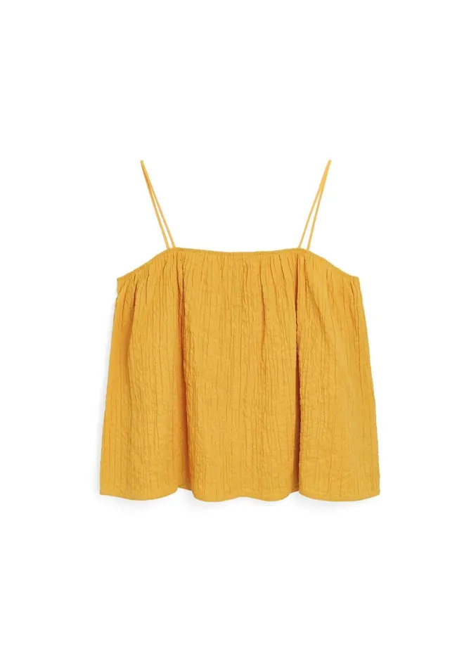 The Frankie Shop By Malene Birger Rosine Organic Cotton Top 8211 Yellow Sunset Women Clothing
