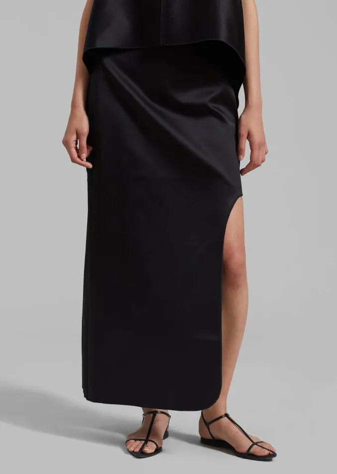 The Frankie Shop By Malene Birger Wick Midi Skirt 8211 Black Women Clothing