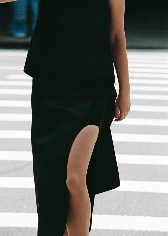 The Frankie Shop By Malene Birger Wick Midi Skirt 8211 Black Women Clothing