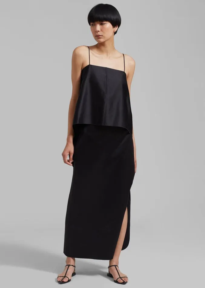The Frankie Shop By Malene Birger Wick Midi Skirt 8211 Black Women Clothing