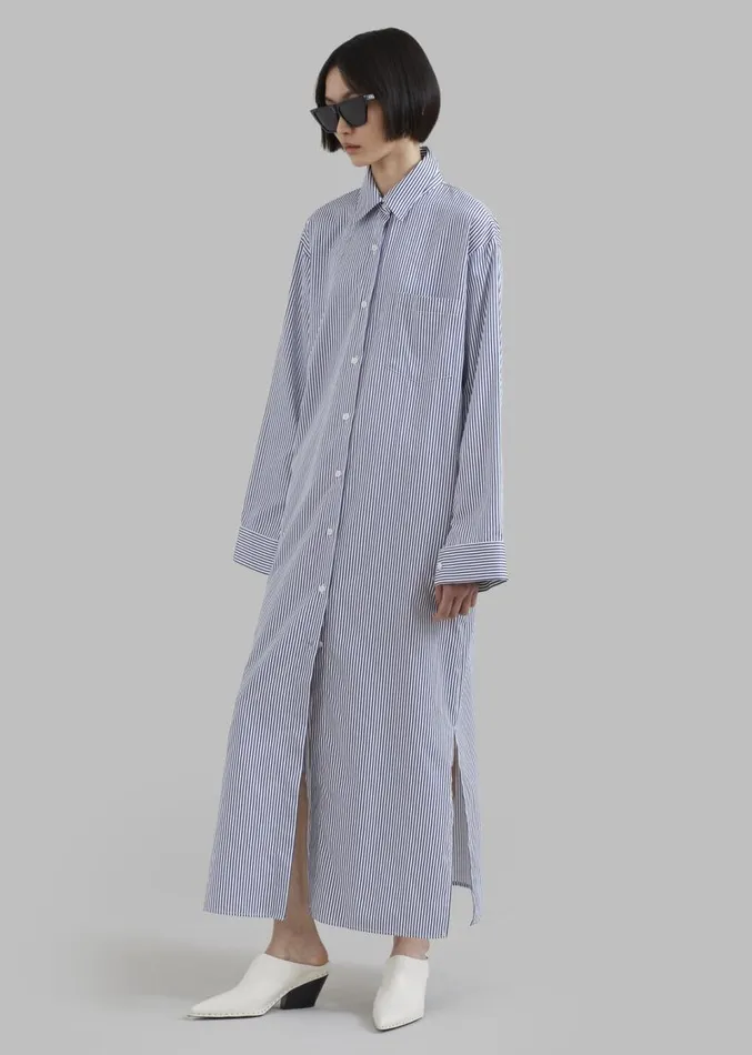 The Frankie Shop Cala Shirt Dress 8211 Navy Stripe Women Dresses