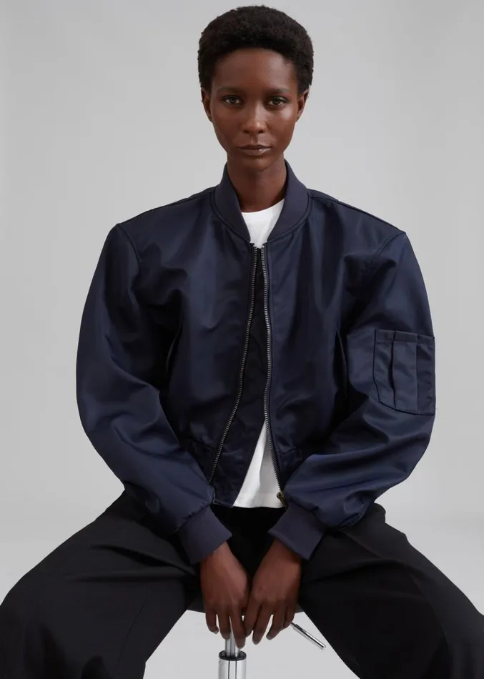 The Frankie Shop Cardiff Padded Bomber 8211 Navy Women Clothing